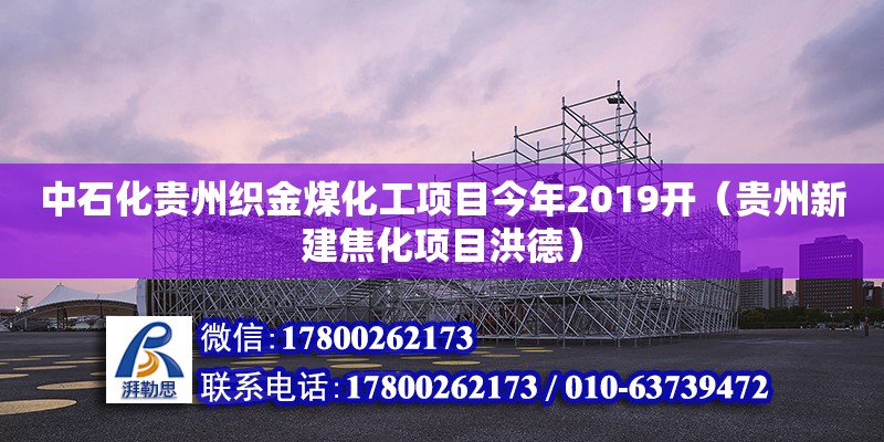 中石化贵州织金煤化工项目今年2019开（贵州新建焦化项目洪德）