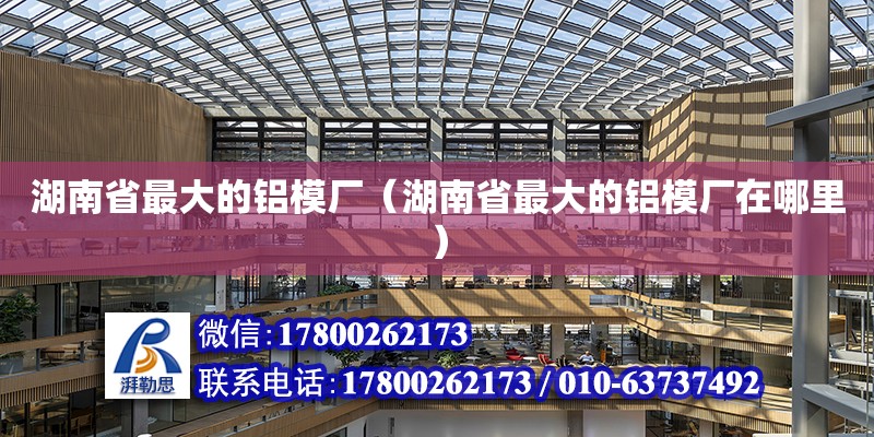 湖南省最大的铝模厂（湖南省最大的铝模厂在哪里）