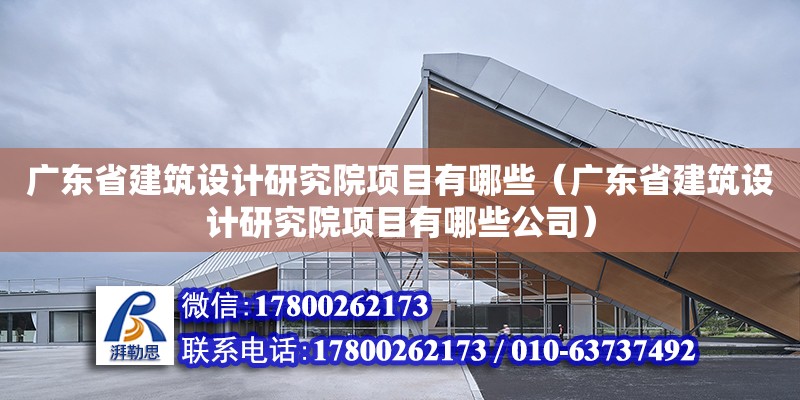 广东省建筑设计研究院项目有哪些（广东省建筑设计研究院项目有哪些公司）