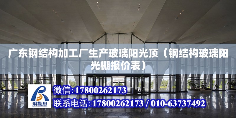 广东钢结构加工厂生产玻璃阳光顶（钢结构玻璃阳光棚报价表）
