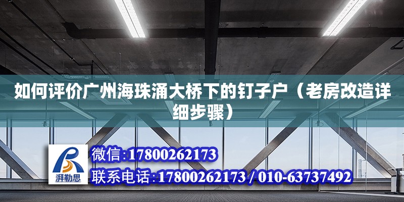 如何评价广州海珠涌大桥下的钉子户（老房改造详细步骤）