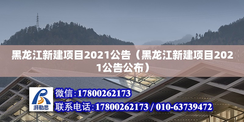 黑龙江新建项目2021公告（黑龙江新建项目2021公告公布）