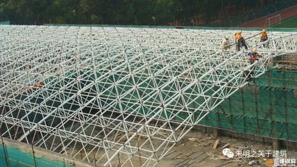 网架结构施工技术（网架结构平面布置灵活可用于矩形、圆形、椭圆形等多种建筑平面） 建筑效果图设计 第2张