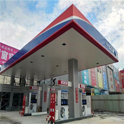 加油站罩棚装修图片 全国钢结构厂 第3张