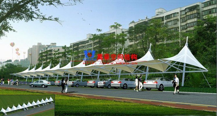 膜结构停车棚图片效果图(膜结构停车棚图片效果图膜结构车棚施工注意事项) 钢结构门式钢架施工 第1张 膜结构停车棚图片效果图(膜结构停车棚图片效果图膜结构车棚施工注意事项) 钢结构门式钢架施工 第1张