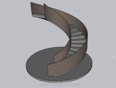 螺旋楼梯su怎么画（sketchupsu中画螺旋楼梯参数调整技巧） 钢结构玻璃栈道设计 第2张