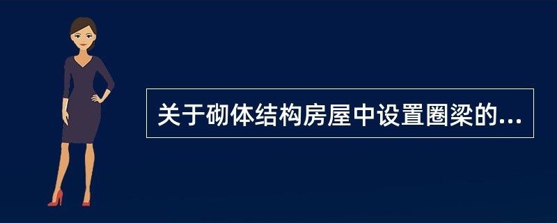 砌体结构房屋设置圈梁（砌体结构房屋中的圈梁是在砌体内沿水平方向封闭的钢筋砼梁）