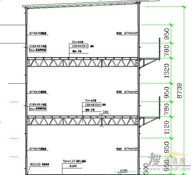 彩钢房结构图纸平面 结构地下室设计 第4张 彩钢房结构图纸平面 结构地下室设计 第4张
