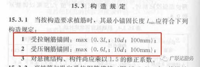 混凝土植筋锚固长度要求（混凝土植筋锚固长度的具体要求） 北京钢结构设计 第3张