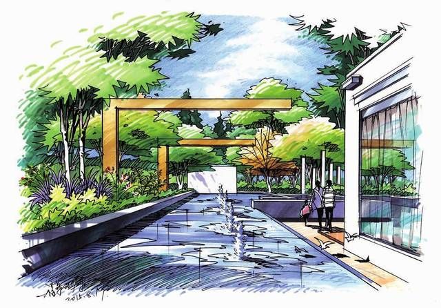 景观廊架手绘图平面（景观廊架手绘图平面教程cad绘制廊架平面教程） 北京加固施工 第4张