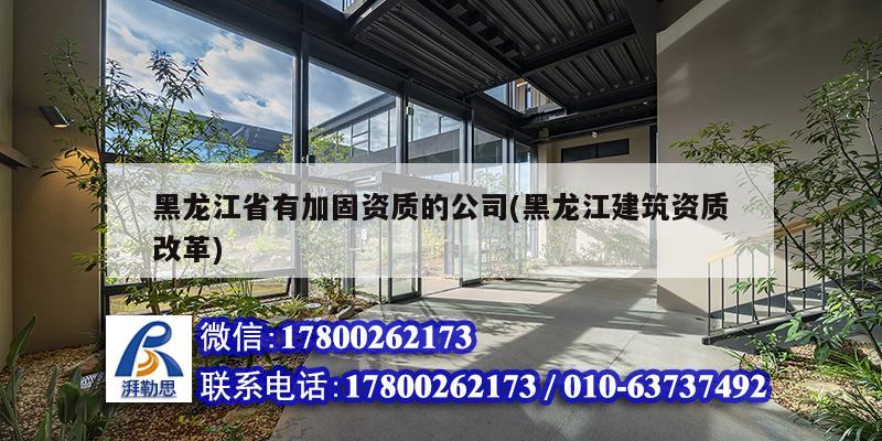 黑龙江省有加固资质的公司(黑龙江建筑资质改革)